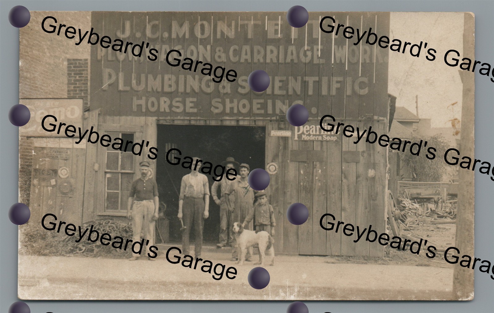 RPPC Blacksmith Shop Big Sign SAPULPA OK Oklahoma Vintage Real Photo Postcard