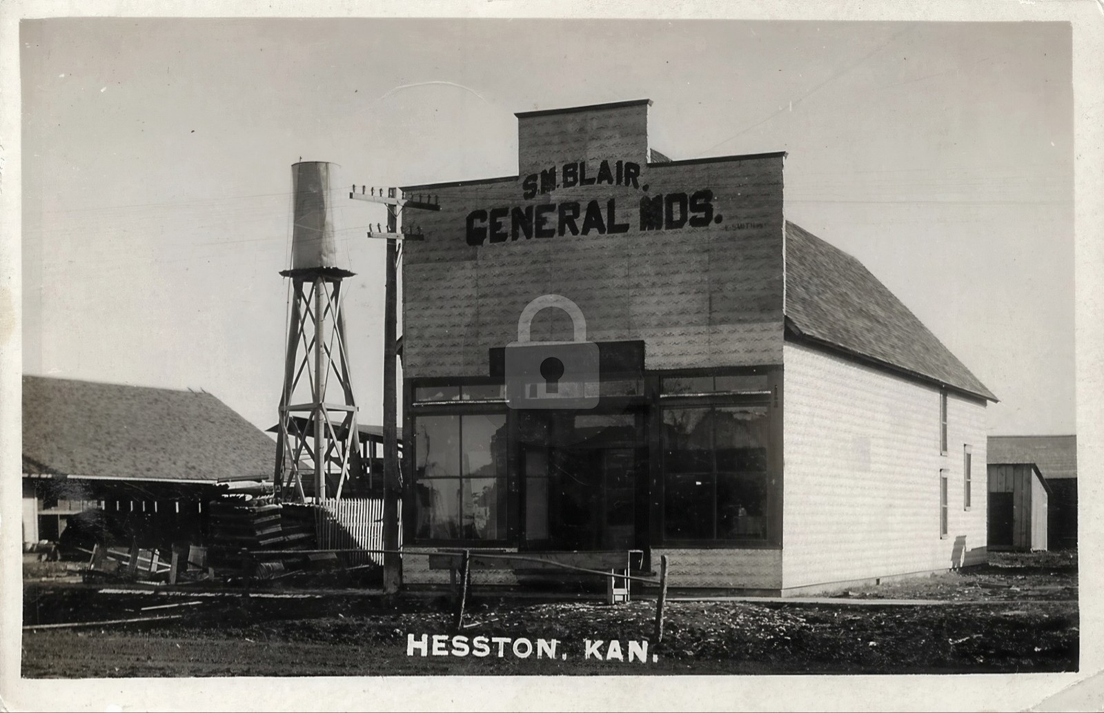 Hesston Kansas Blair General Store RPPC Photo Postcard COPY Hesston Kansas Blair General Store RPPC Photo Postcard COPY