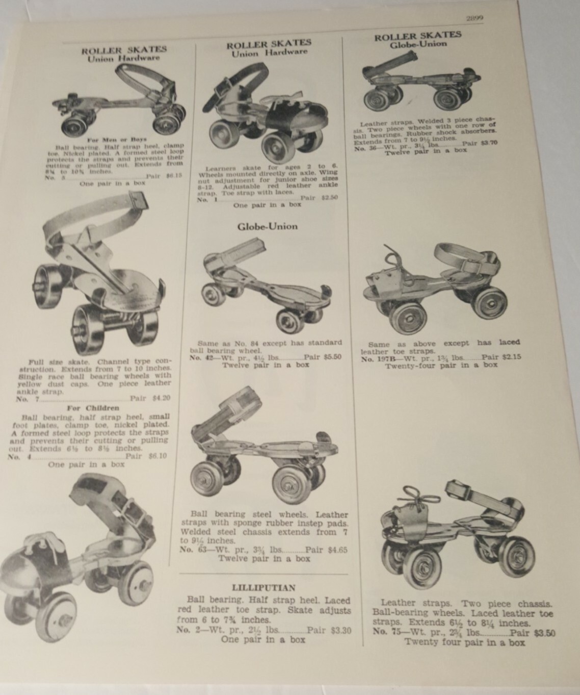 1962 print ad vintage METAL ROLLER SKATES Globe Union & Union Hardware