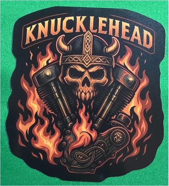Knucklehead V-Twin Motorcycle Engine 9x9cm Durable Die-Cut Vinyl Sticker