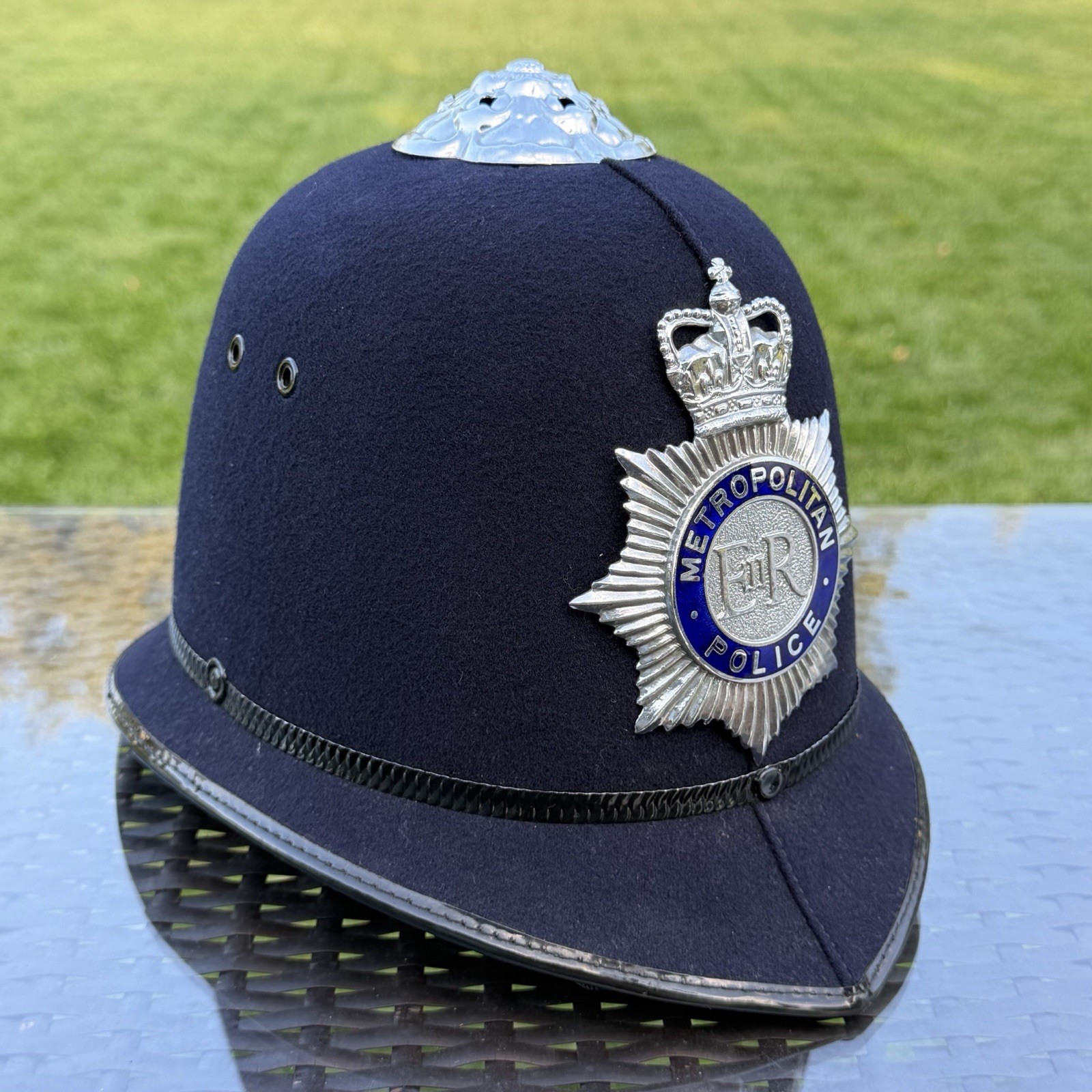 Vintage Metropolitan Custodian Helmet Hat ERII British England Vintage Metropolitan Custodian Helmet Hat ERII British England
