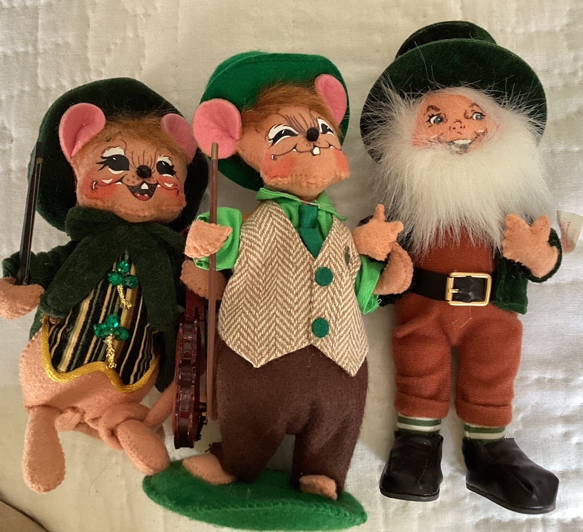 Vintage Lot Of 3 Annalee St Pats Day Figures 8” USA