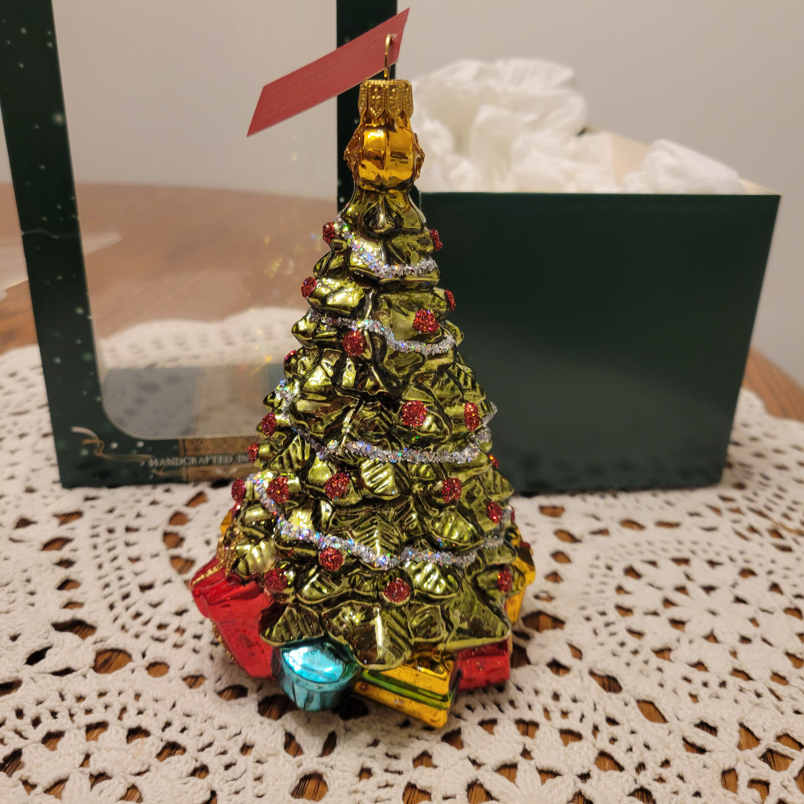 NEW Glassware Art Studio Blown Glass Christmas Tree Ornament