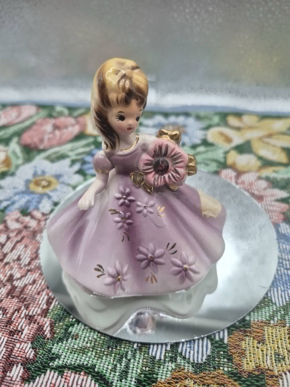 February Birthday Gift Amethyst Birthstone Figurine Vintage Josef Originals