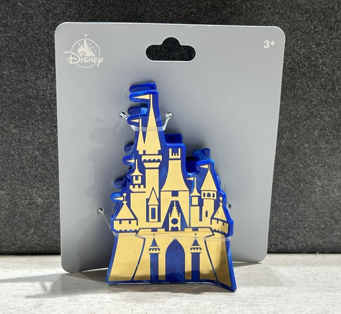 2025 Disney Parks Cinderella Castle Gold Blue Marble Hair Claw Clip NEW