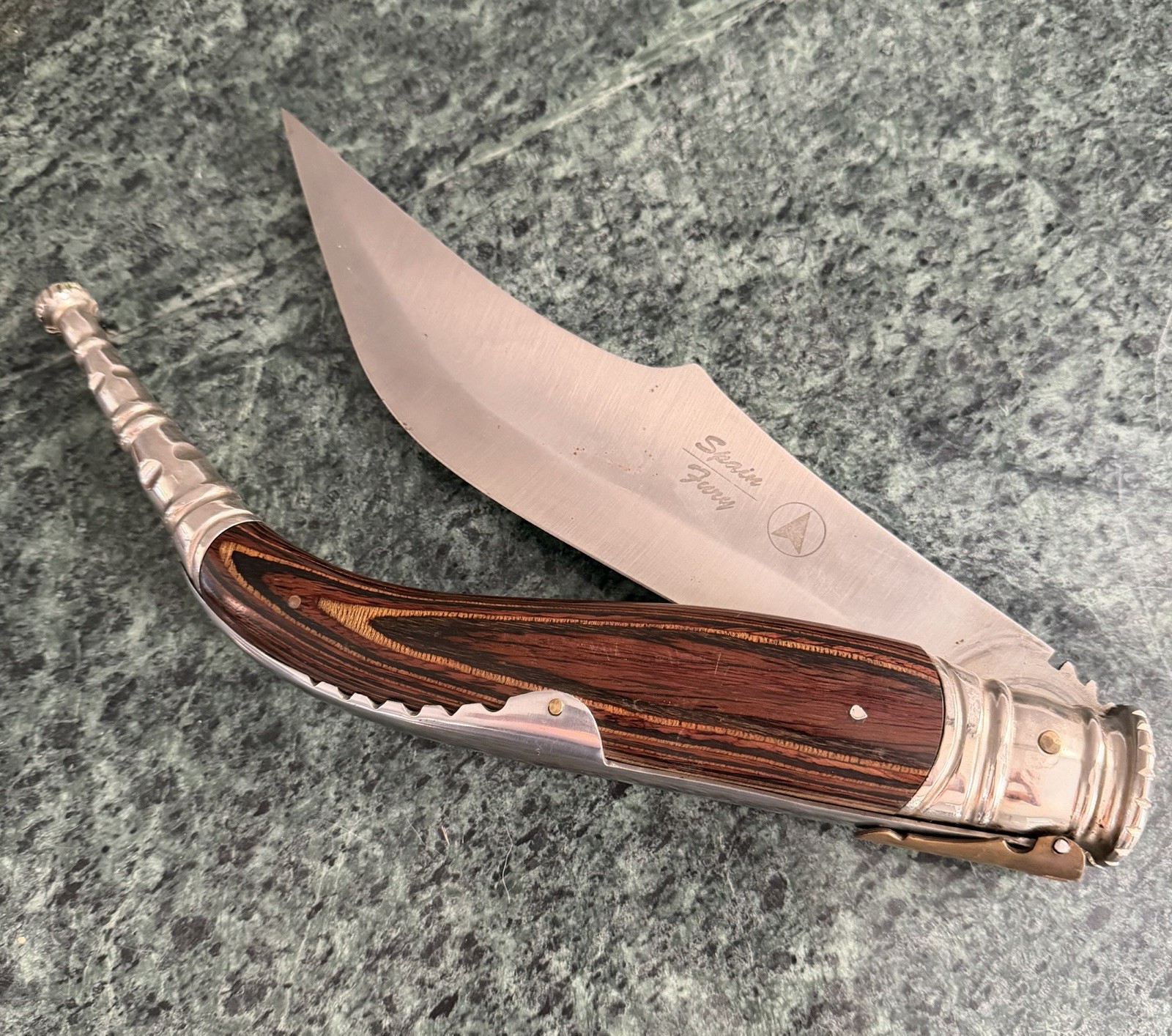 Rare Vintage Spain Fury 9” Ratcheting Navaja Folding Knife Great Condition