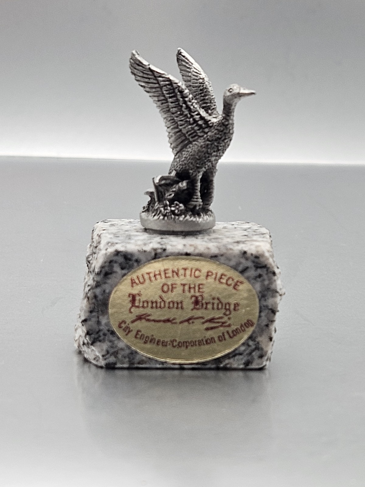 Vintage Pewter Goose Authentic Piece Of London Bridge Lake Havasu Arizona Vintage Pewter Goose Authentic Piece Of London Bridge Lake Havasu Arizona