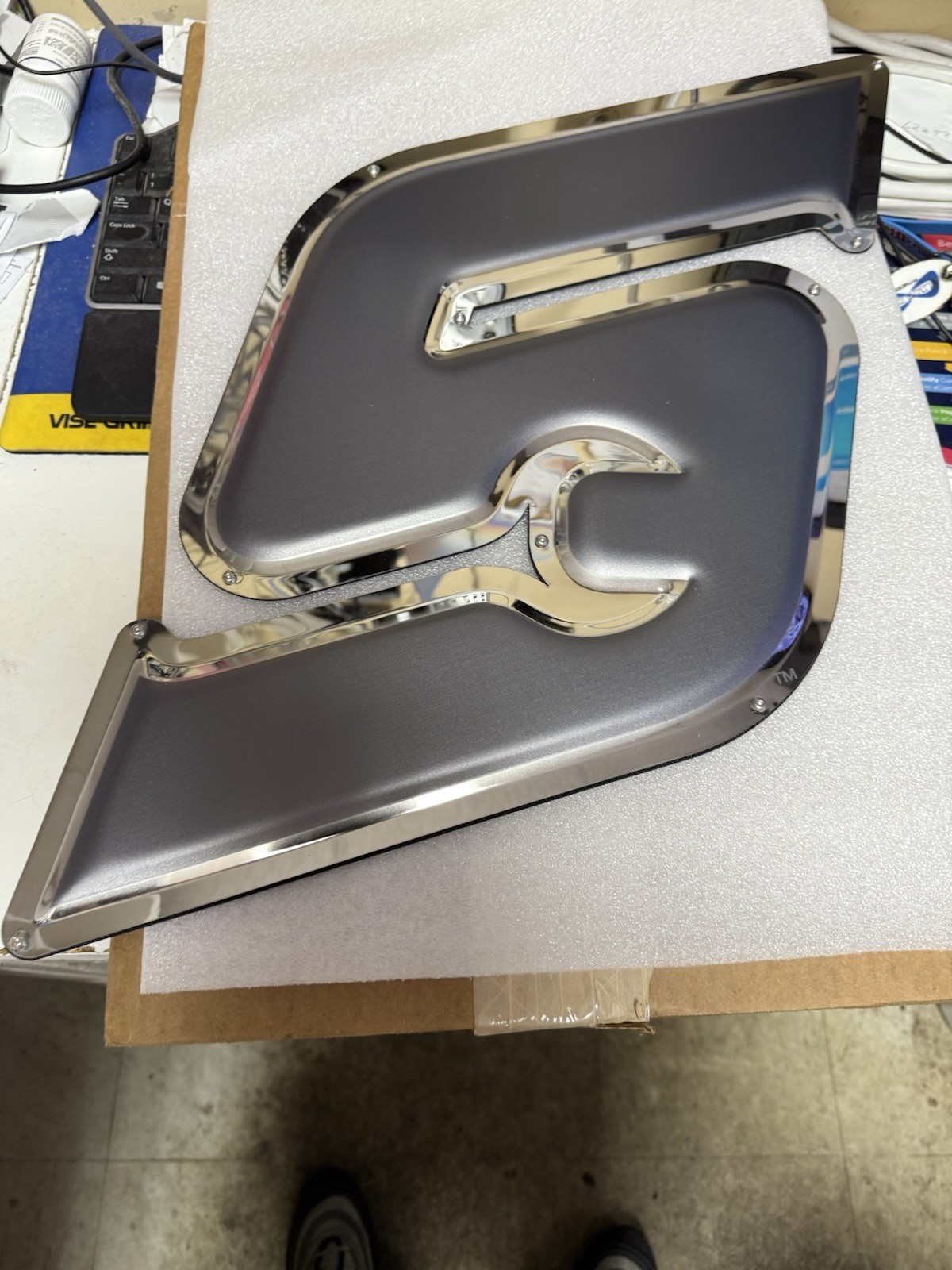 Snap On Tools SSX23P121 Dark Titanium Wrench “S” Chrome Sign