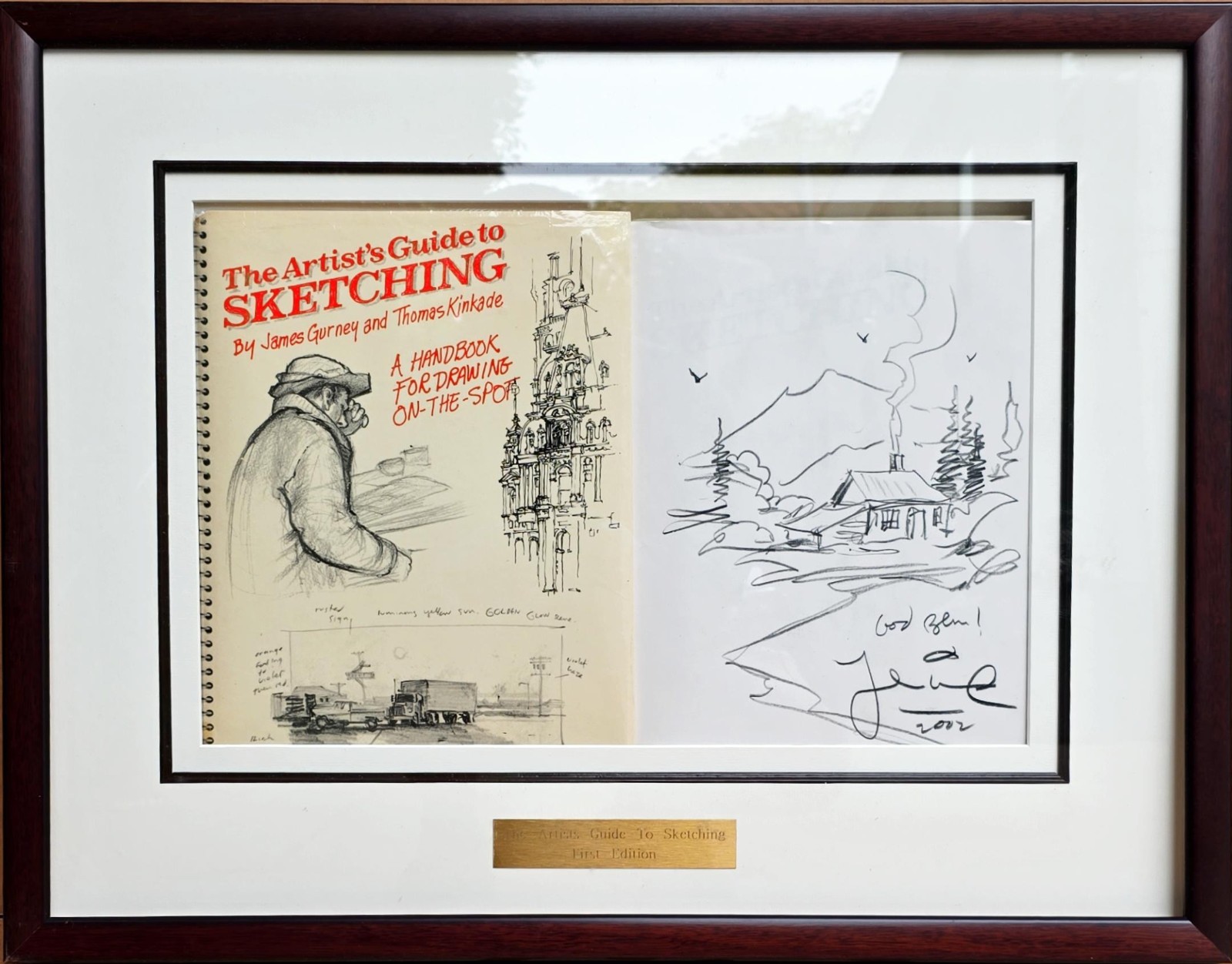 The Artist's Guide to Sketching by Thomas Kinkade  -  Signed and Framed