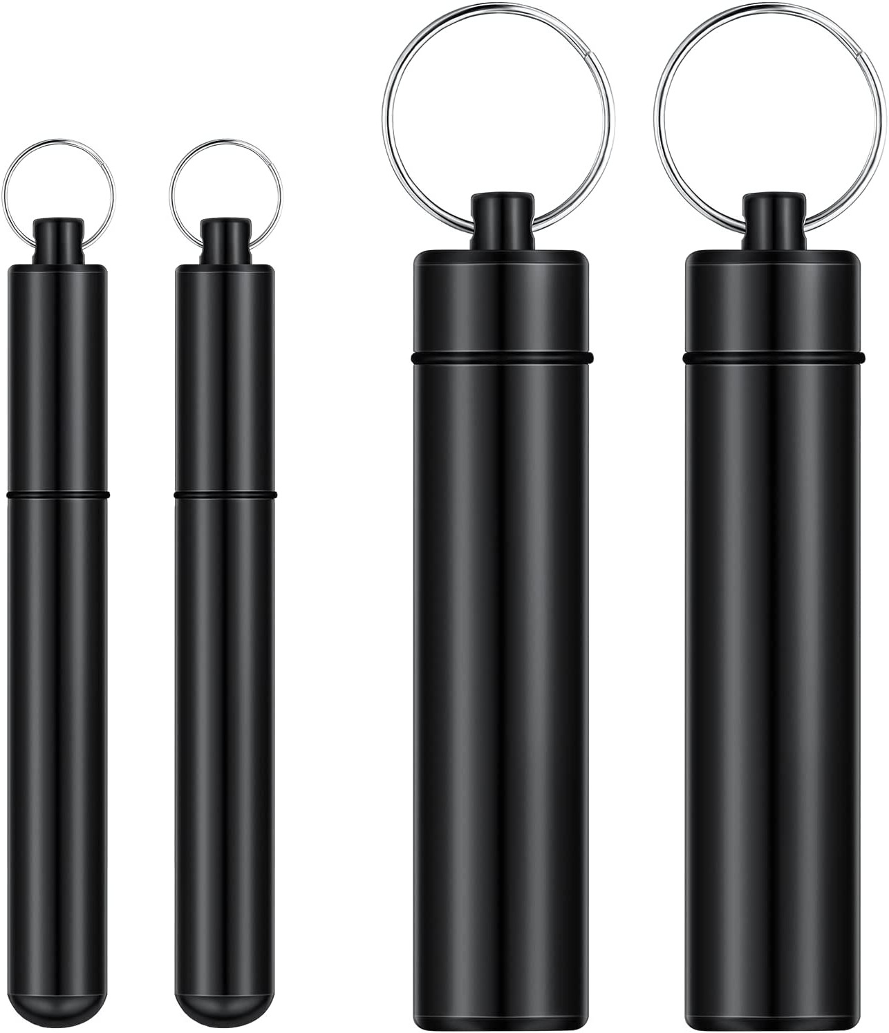 4 Pack Metal Portable Toothpick Holder Waterproof Keychain Toothpick Container