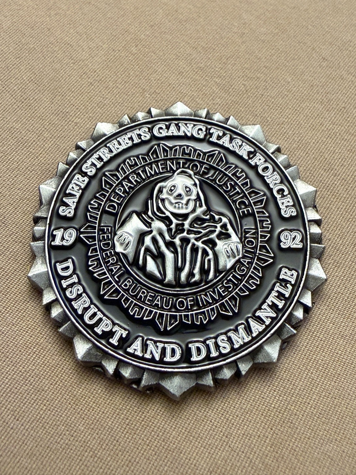 FBI Safe Streets Task Force Challenge Coin Violent Crime Gang Unit FBI Safe Streets Task Force Challenge Coin Violent Crime Gang Unit