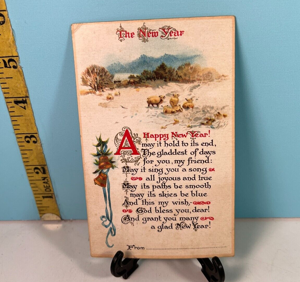 1912 Happy New Years Postcard with verse .