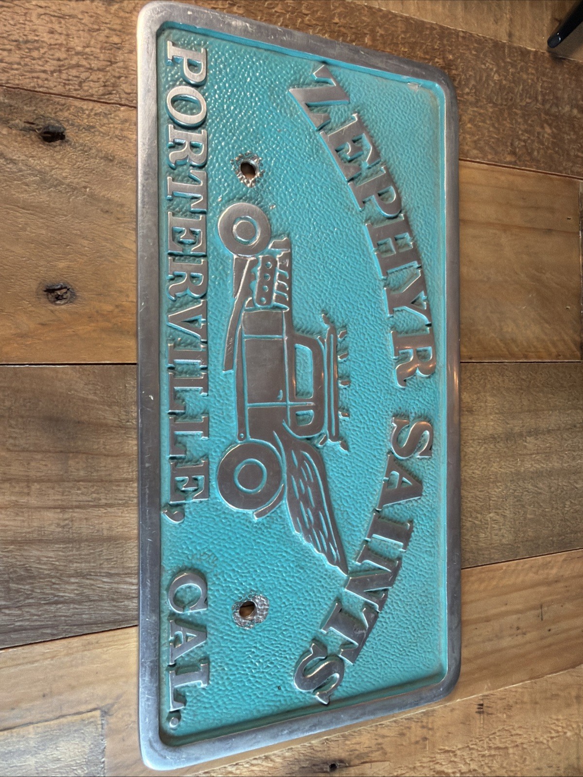 Vtg Koehler Foundry Car Club Plaque Zephyr Saints Porterville CA Winged Hot Rod