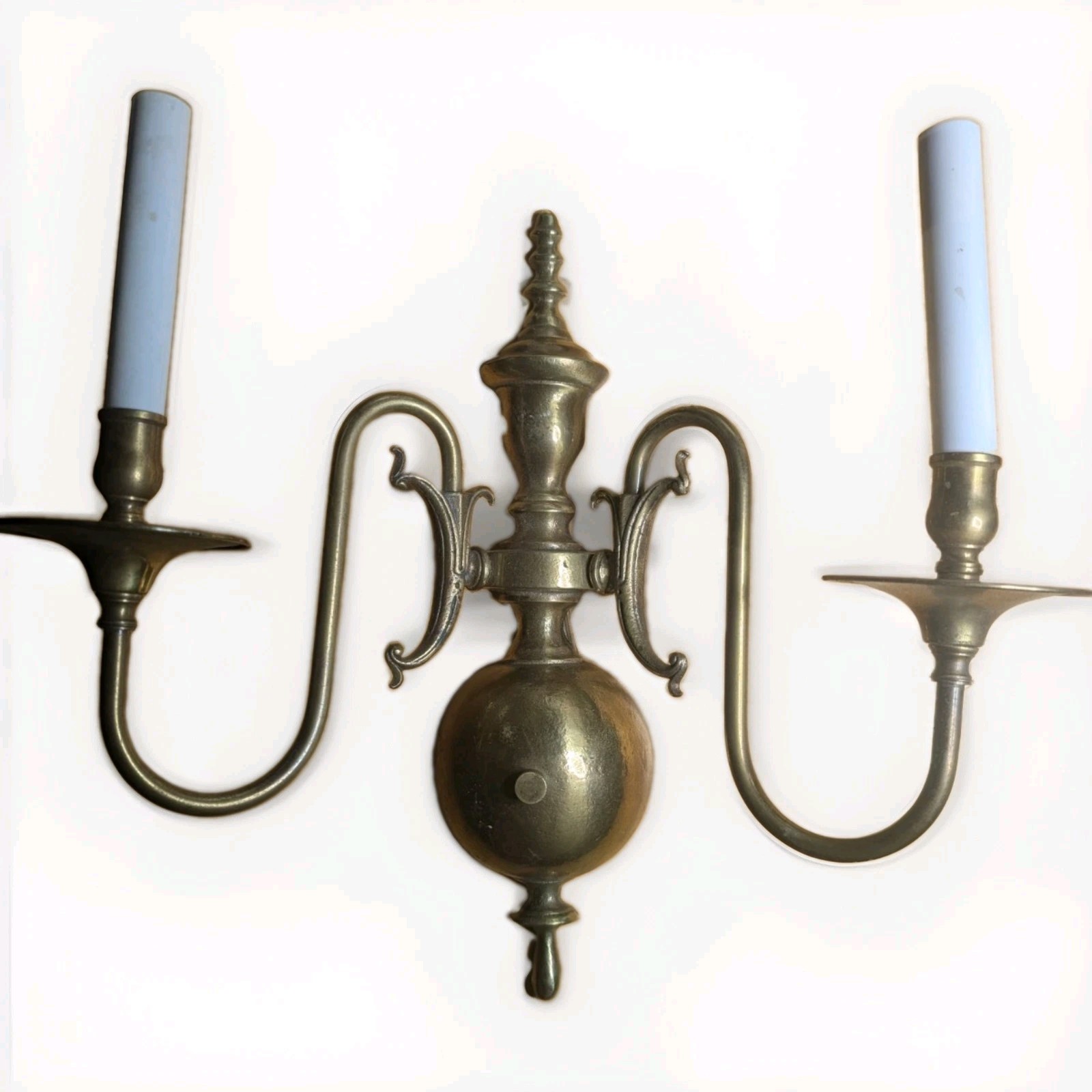 Vintage Frederick Cooper Style Brass Double Arm Wall Sconce 2 Light Ornate