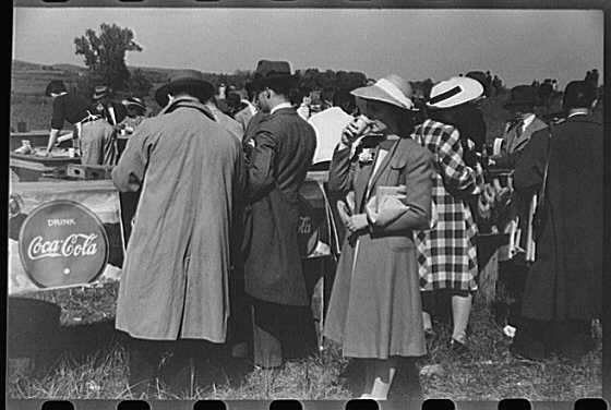Photo:Warrenton Virginia 1930s Horse Races Crowd Coca-Cola Sign FSA Prints