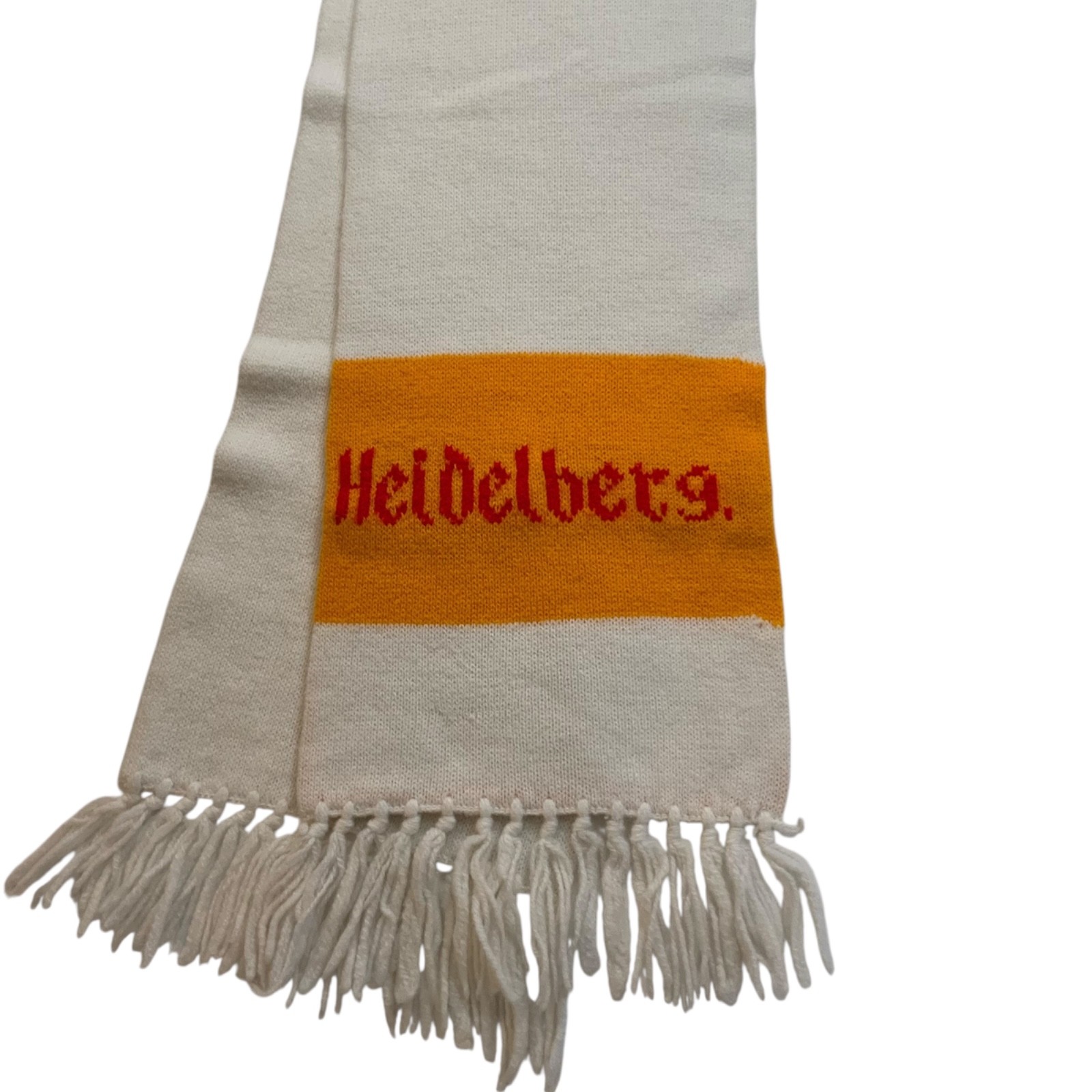 Vintage Heidelberg Beer Brand Scarf White Yellow Red Promo Limited Edition Vintage Heidelberg Beer Brand Scarf White Yellow Red Promo Limited Edition
