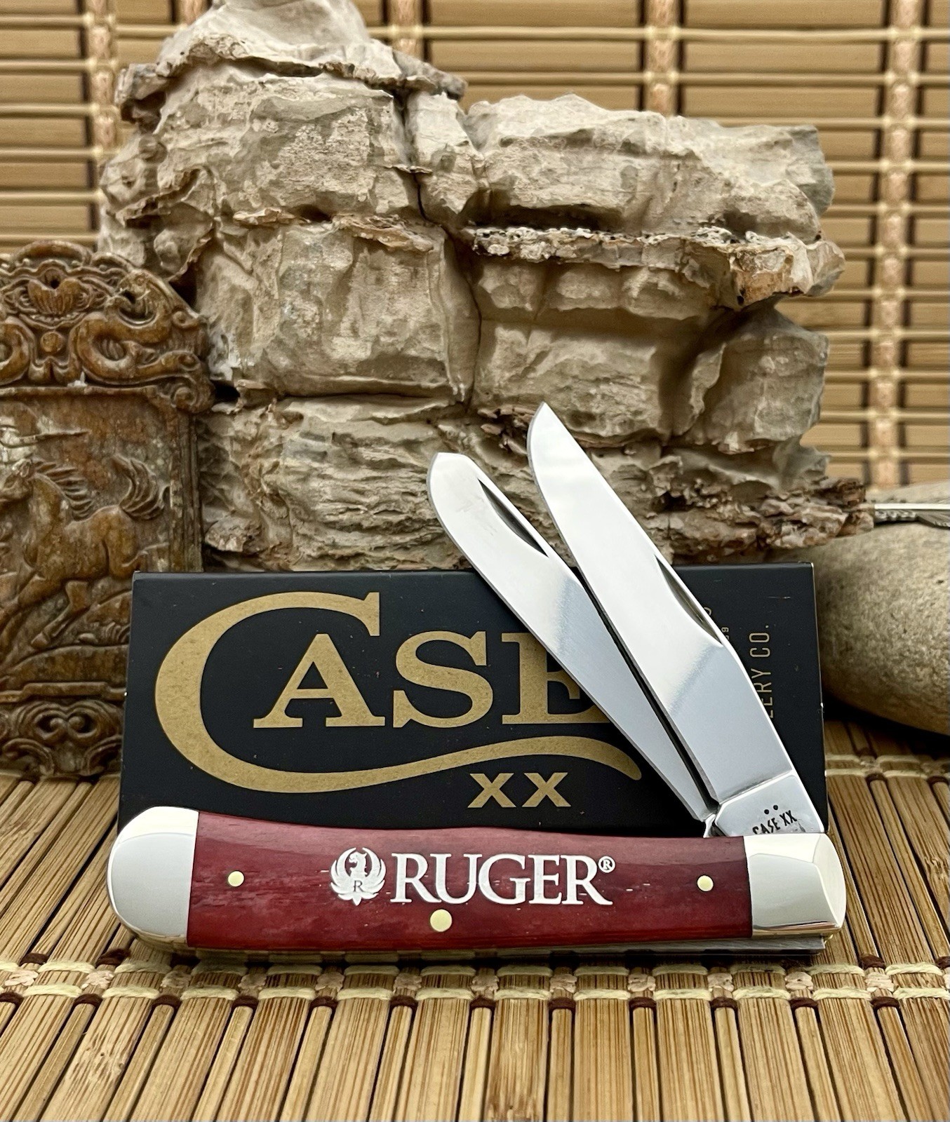 Case XX USA Smooth Old Red Bone RUGER / MARLIN 53542 Trapper Pocket Knife