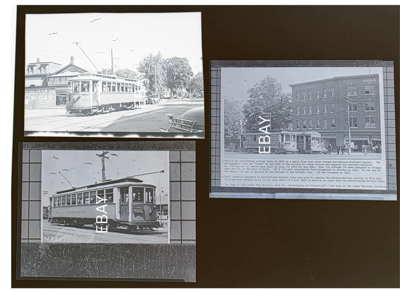 C. 1930s Connecticut Co. Interurban Plainville, CT Photo Negative Lot of (3)