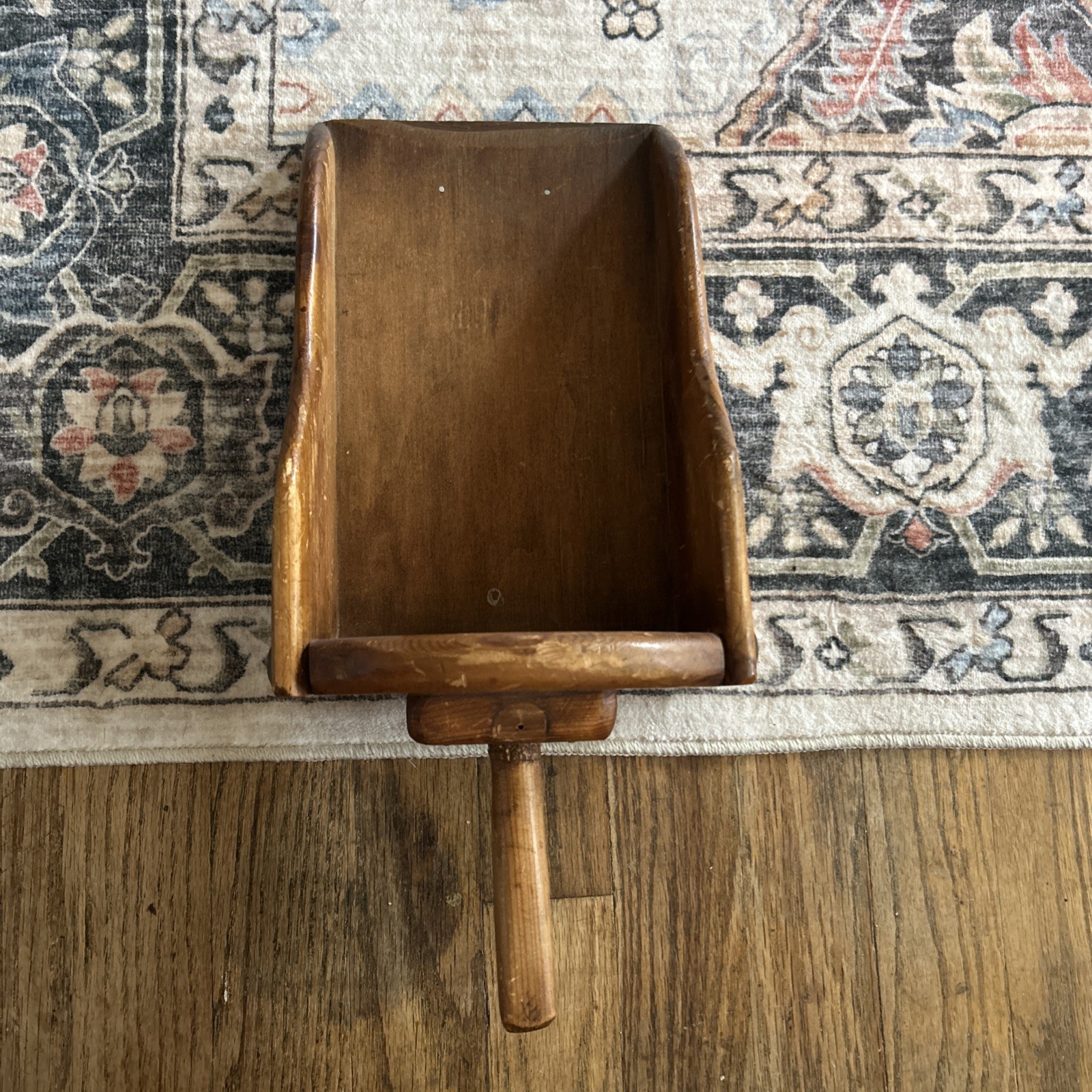 Vtg Wooden Grain Scoop Candle Wall Sconce Colonial Style Farmhouse Rustic