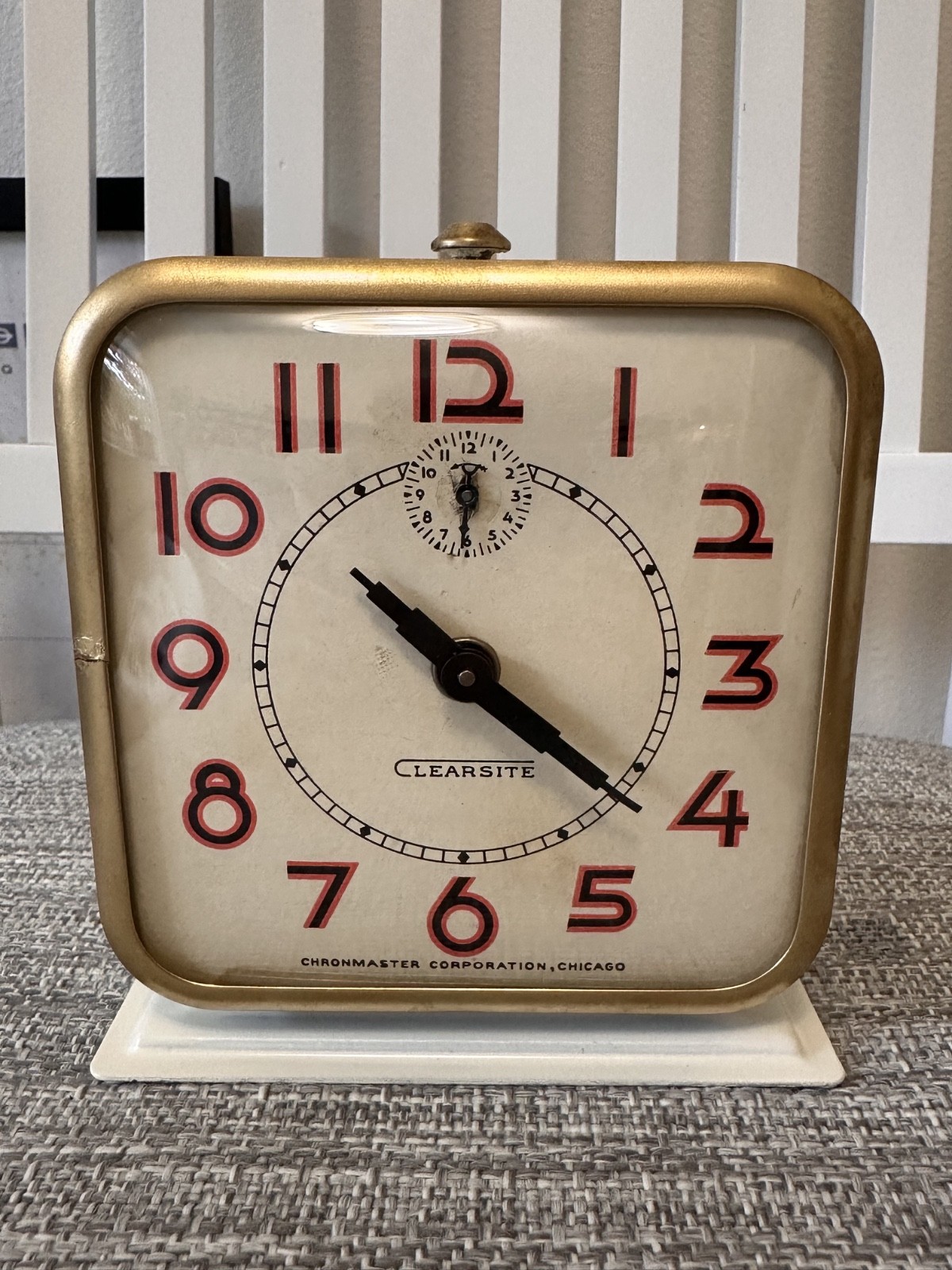 *RARE* Vintage Chronmaster Clearsite Mechanical Alarm Clock * Fully Functional 