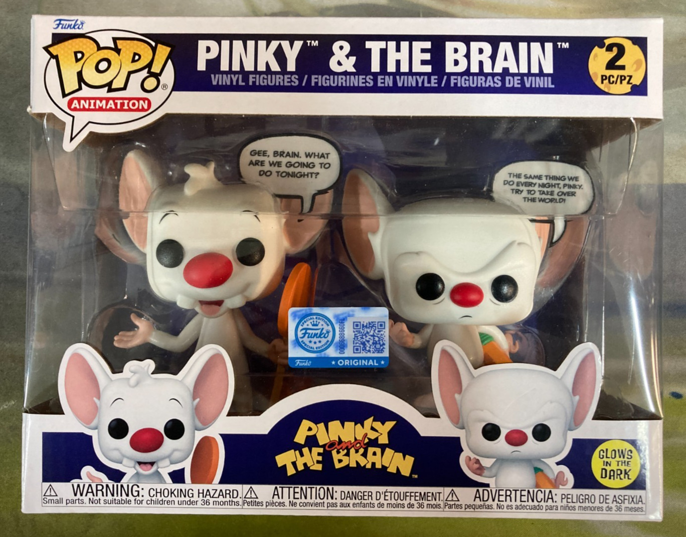 Funko Pinky and the Brain 2 PC Glows in the Dark