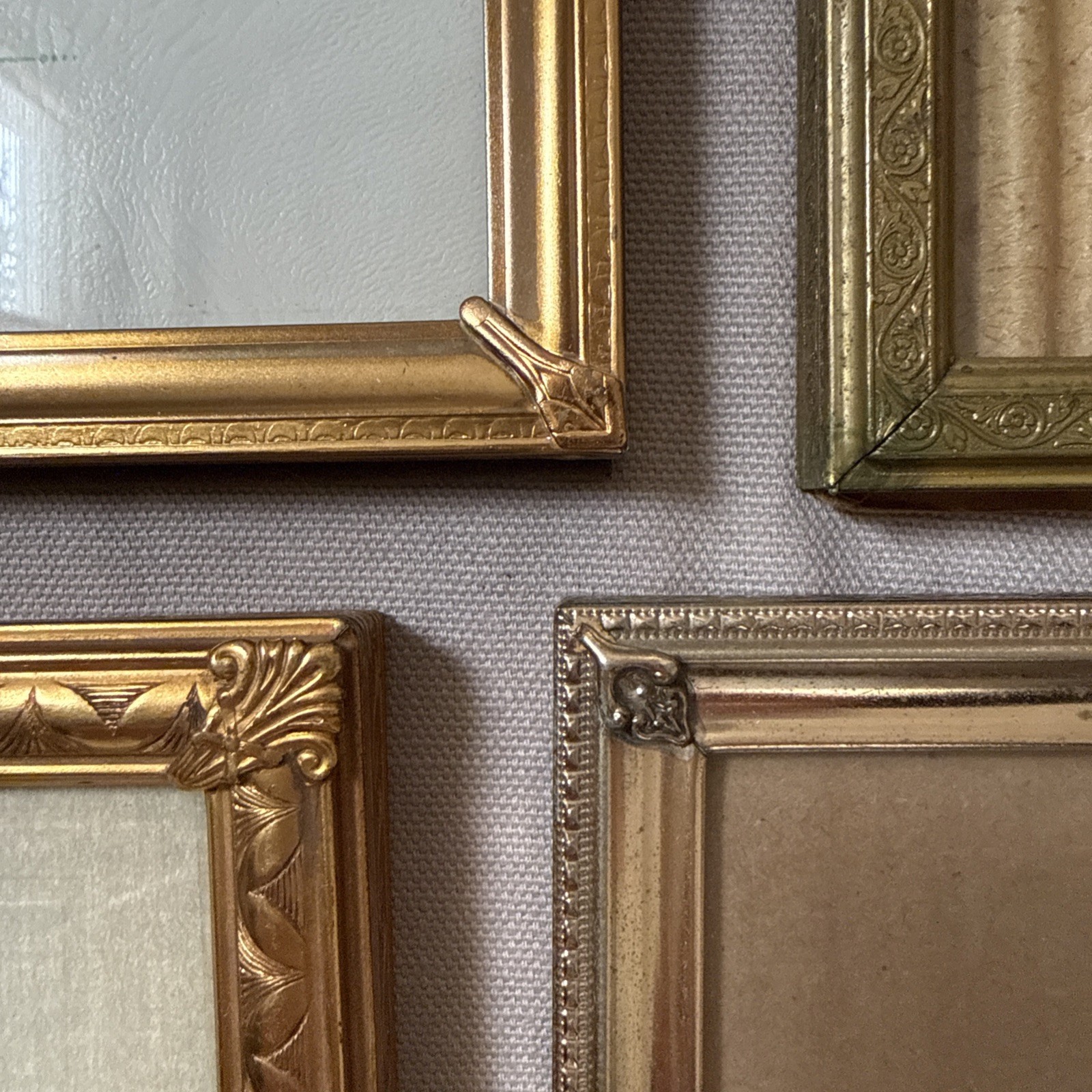 Vintage Art Deco Metal Picture Frame Lot MCM  Gold Tone Brass Hinged Single 5x7”