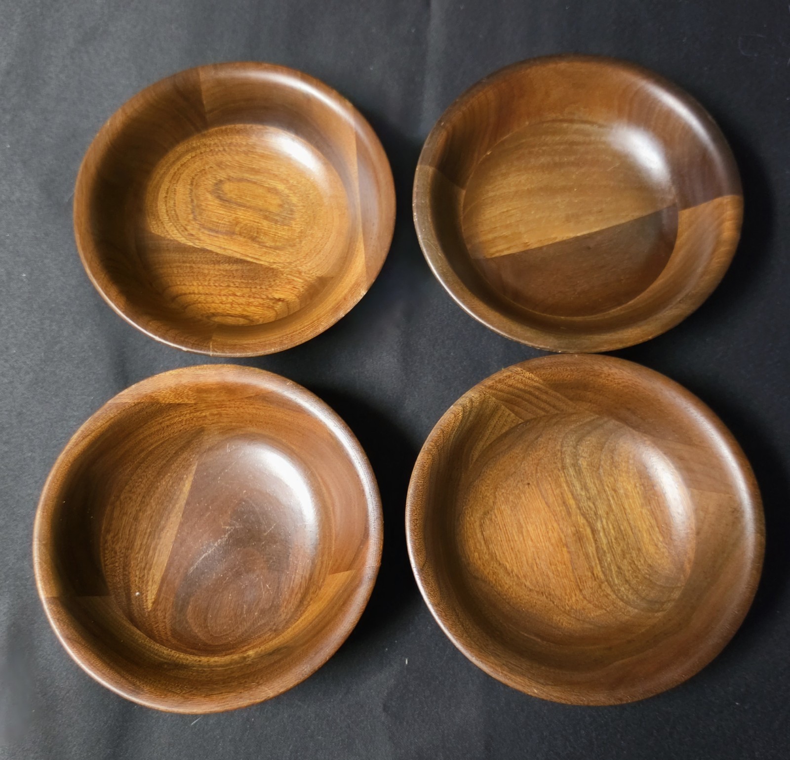Vintage Vermillion  Real V Walnut  Salad/Snack Bowls - Set of 4 (Springfield MO)