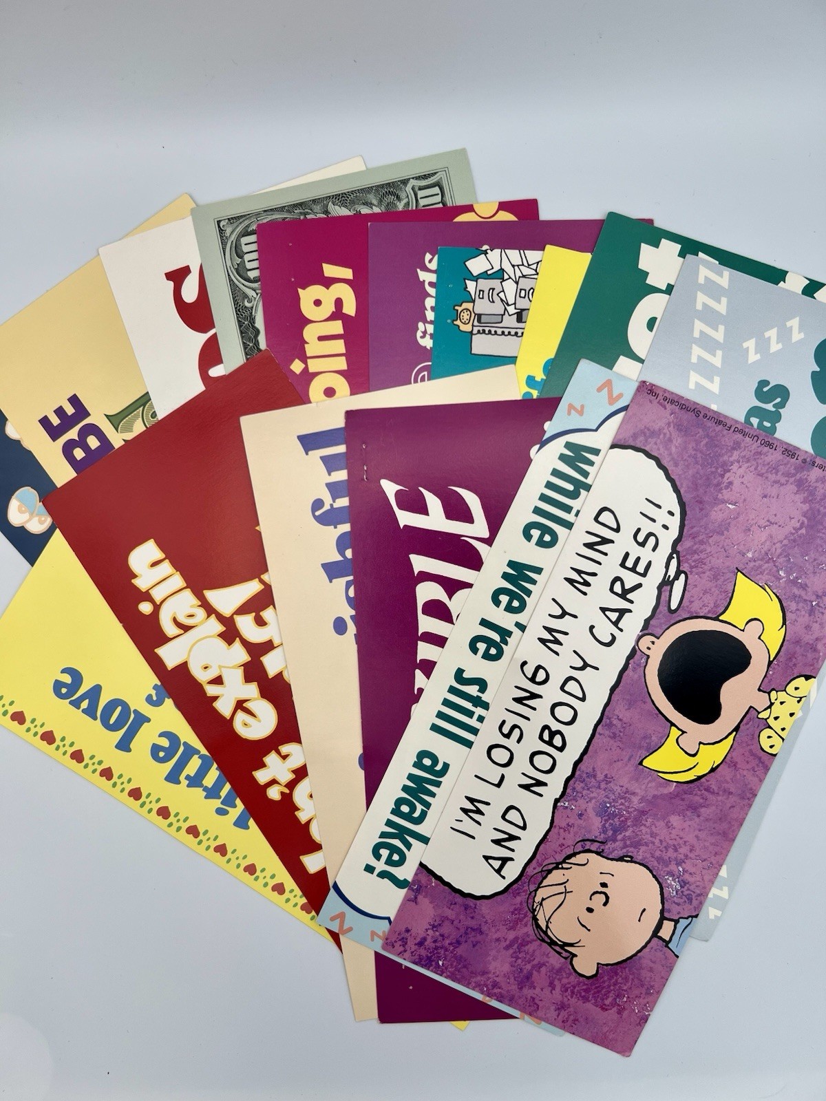 Vintage 80s 90s Ephemera Mini Posters Funny Novelty Snoopy Graphics Lot