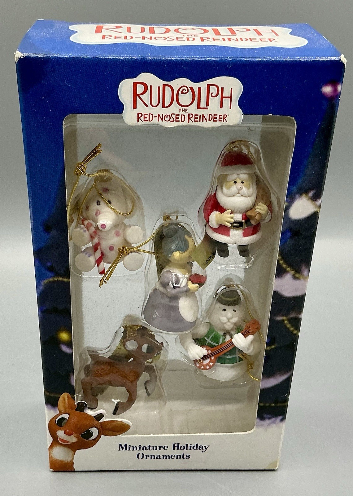 VTG 2004 RUDOLPH The Red Nosed Reindeer Miniature Ornaments by Enesco Set of 5