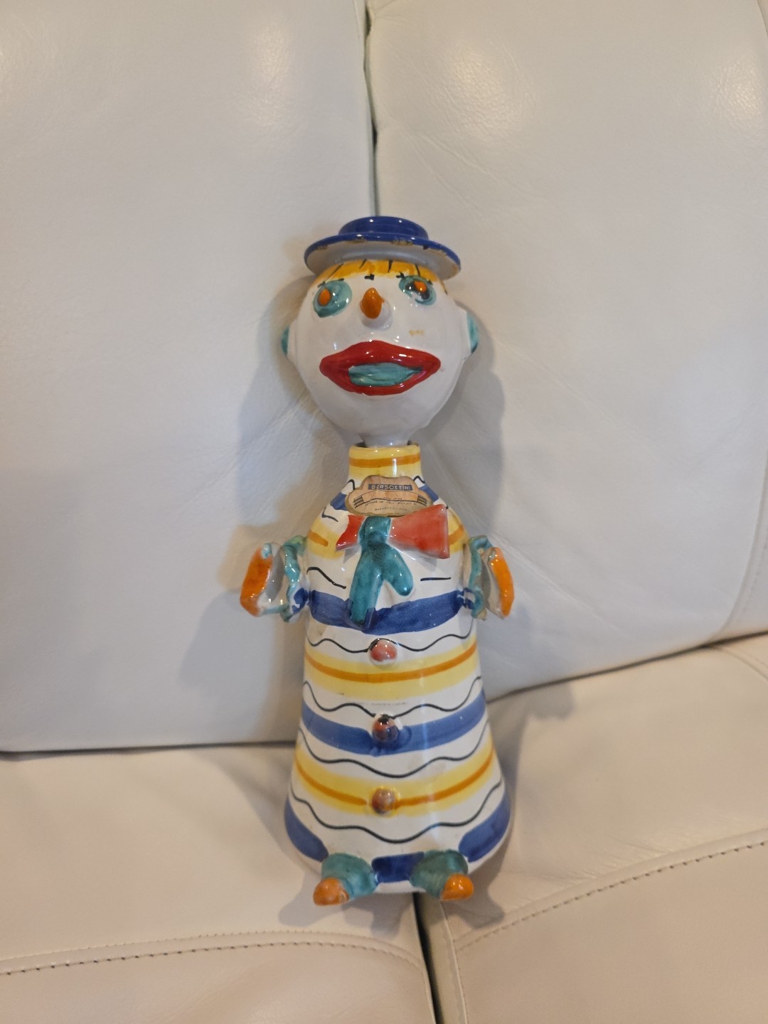 Barsotinni Vino Rosso Hand Painted Italian Ceramic Clown Decanter Barsotinni Vino Rosso Hand Painted Italian Ceramic Clown Decanter