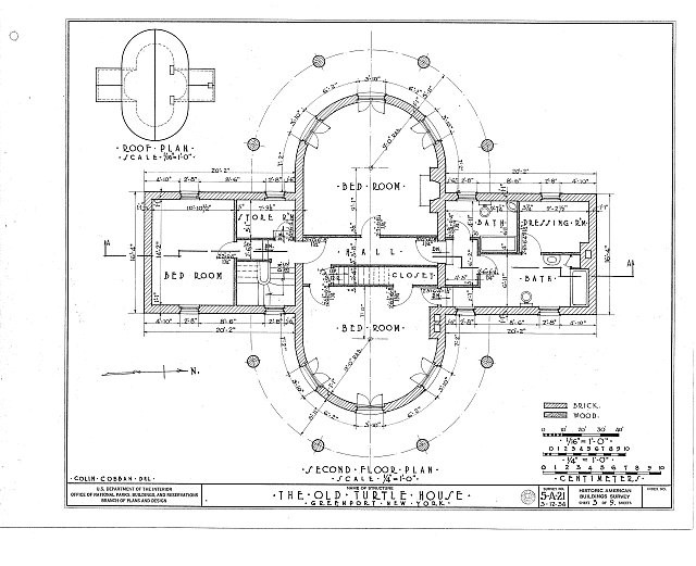 Photo:Greenport Center NY Old Turtle House 1930s HABS Floor Plan