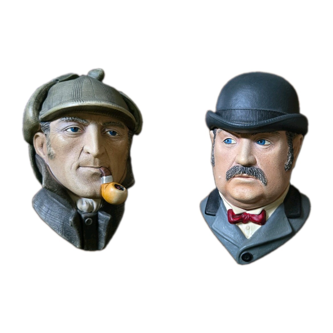 Bossons and Legends Chalkware Hand Painted Figurines Sherlock Holmes and Watson Bossons and Legends Chalkware Hand Painted Figurines Sherlock Holmes and Watson