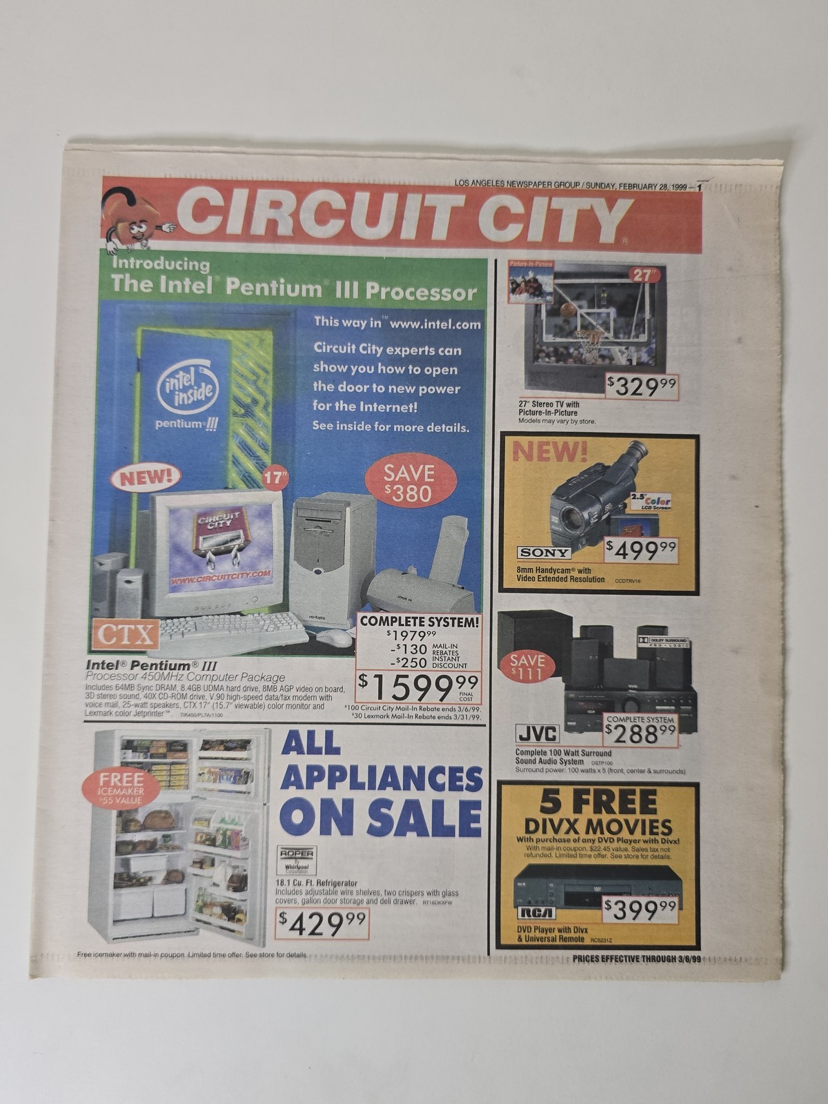 1999 Circuit City Intel Pentium III Launch Electronics Catalog Vintage Advertisi