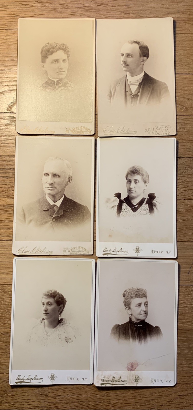 Set of 6 Cabinet Cards Portraiture Black & White C1900 Boston & NY Photographer Set of 6 Cabinet Cards Portraiture Black & White C1900 Boston & NY Photographer