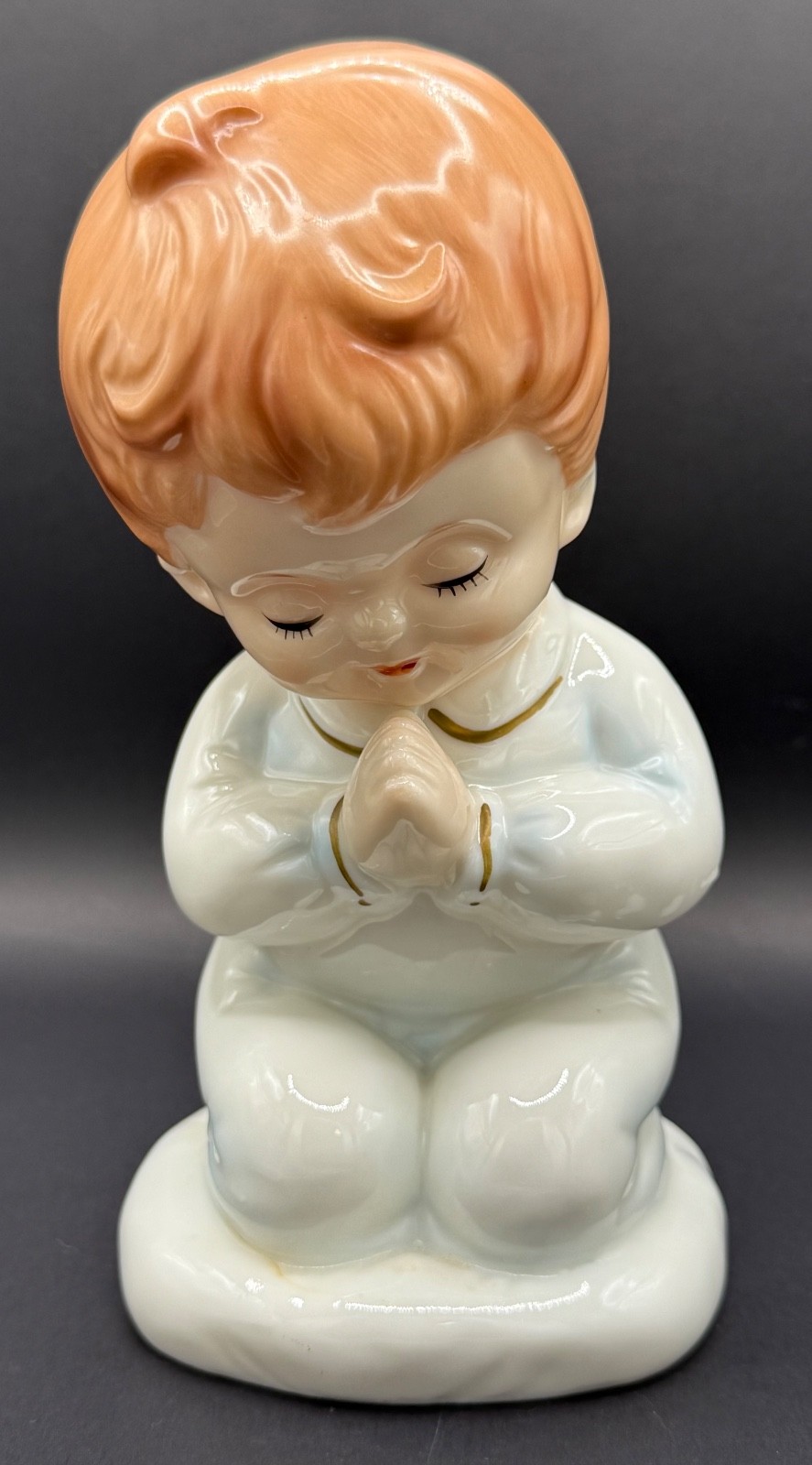 Vintage 1985 Lefton China Praying Boy Figurine 04859 Hand Painted Japan 6.5”