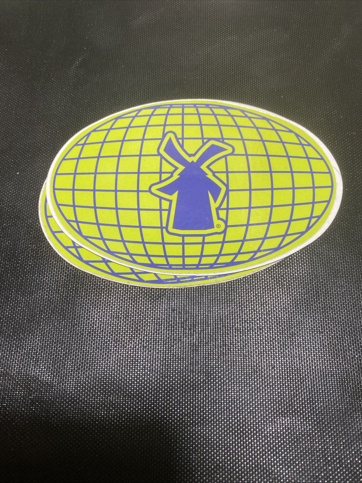 Dutch Bros Sticker June 2022 Yellowish Green Blue Grid Windmill Oval Classic Dutch Bros Sticker June 2022 Yellowish Green Blue Grid Windmill Oval Classic