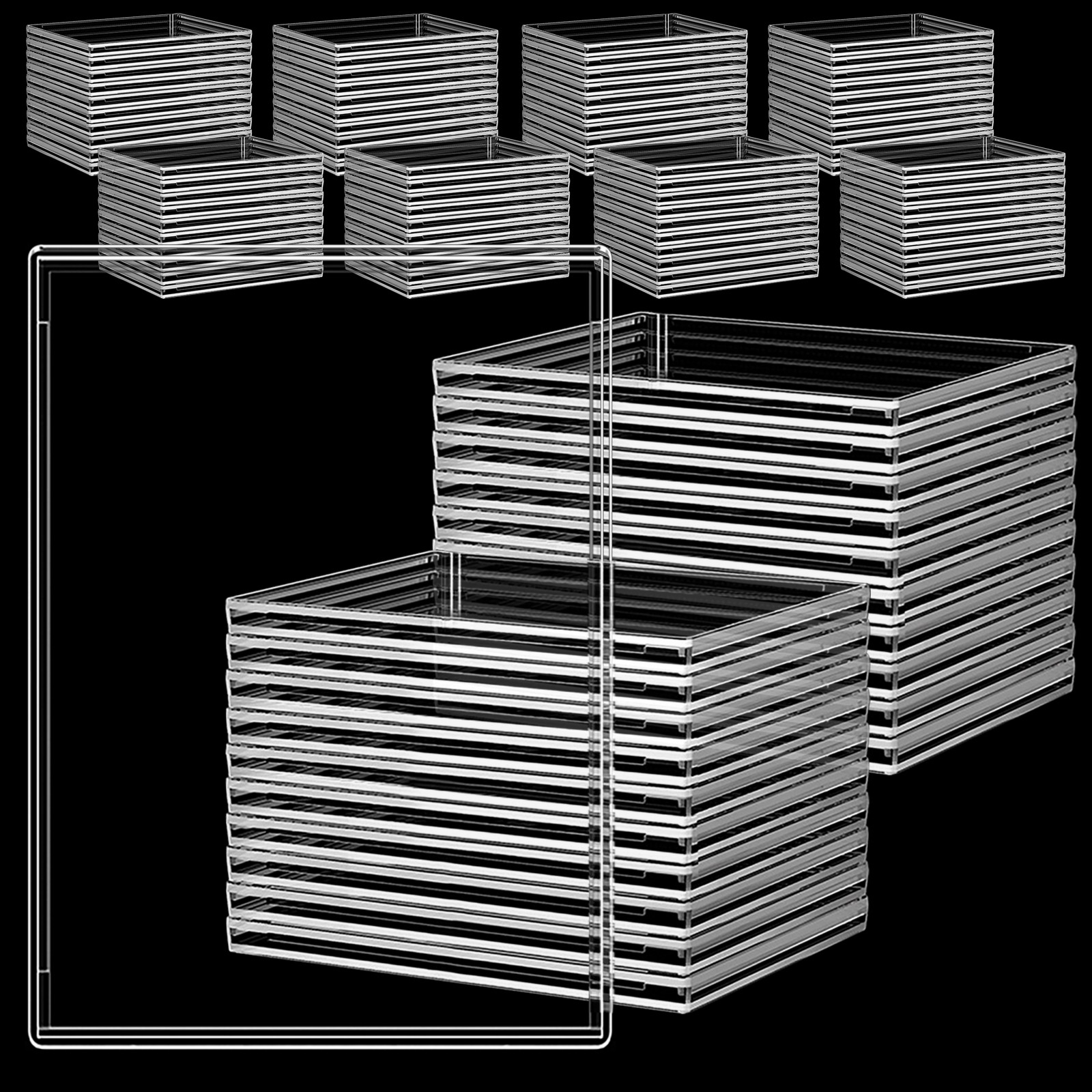100PCS Trading Card Sleeves Hard Plastic Clear Case Holder Sport Baseball Cards