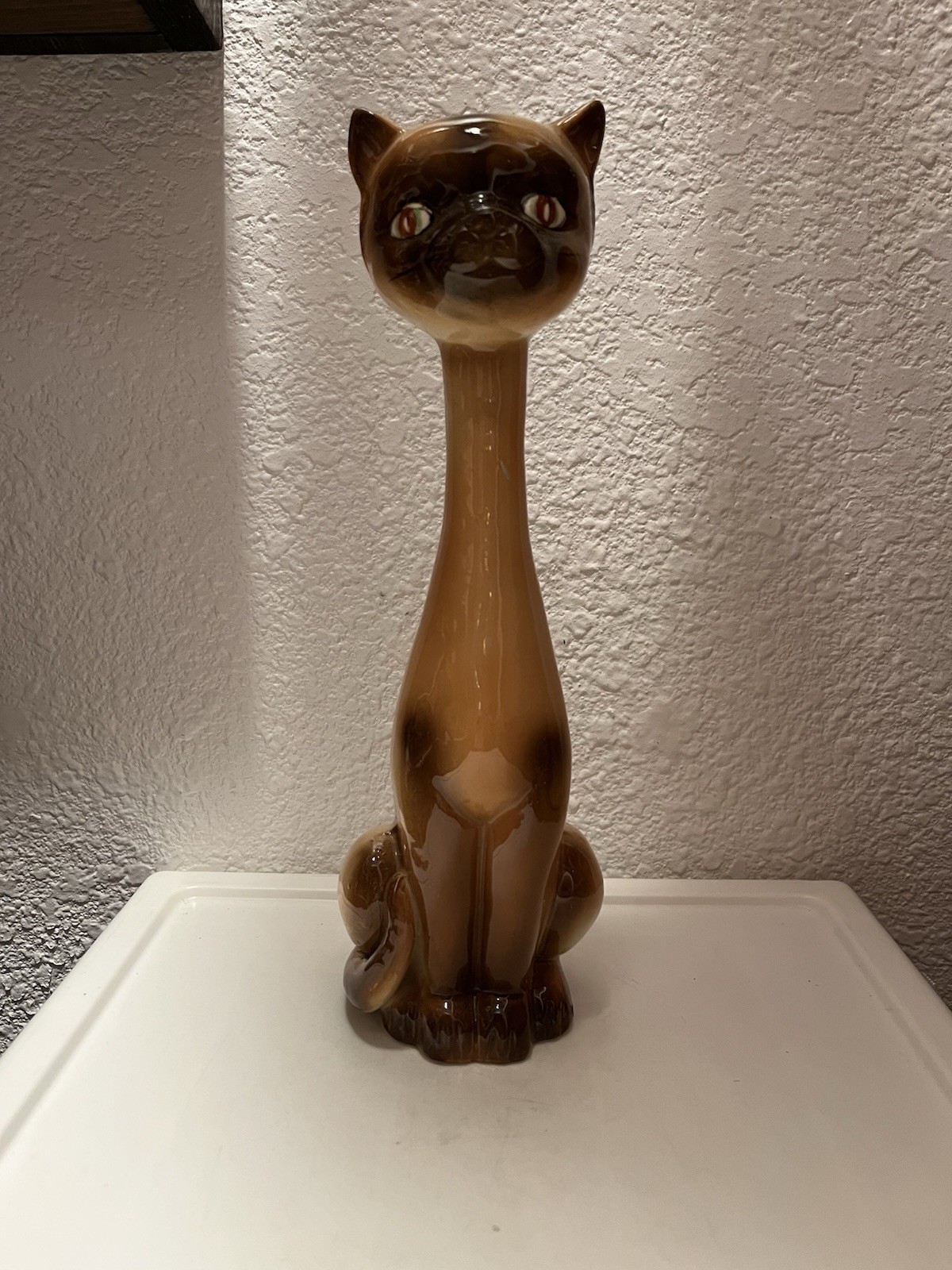 VTG LONG-NECKED BANDIT SIAMESE KITTY CAT Dk Brown & Dk Cream 3-prod flaws JAPAN VTG LONG-NECKED BANDIT SIAMESE KITTY CAT Dk Brown & Dk Cream 3-prod flaws JAPAN