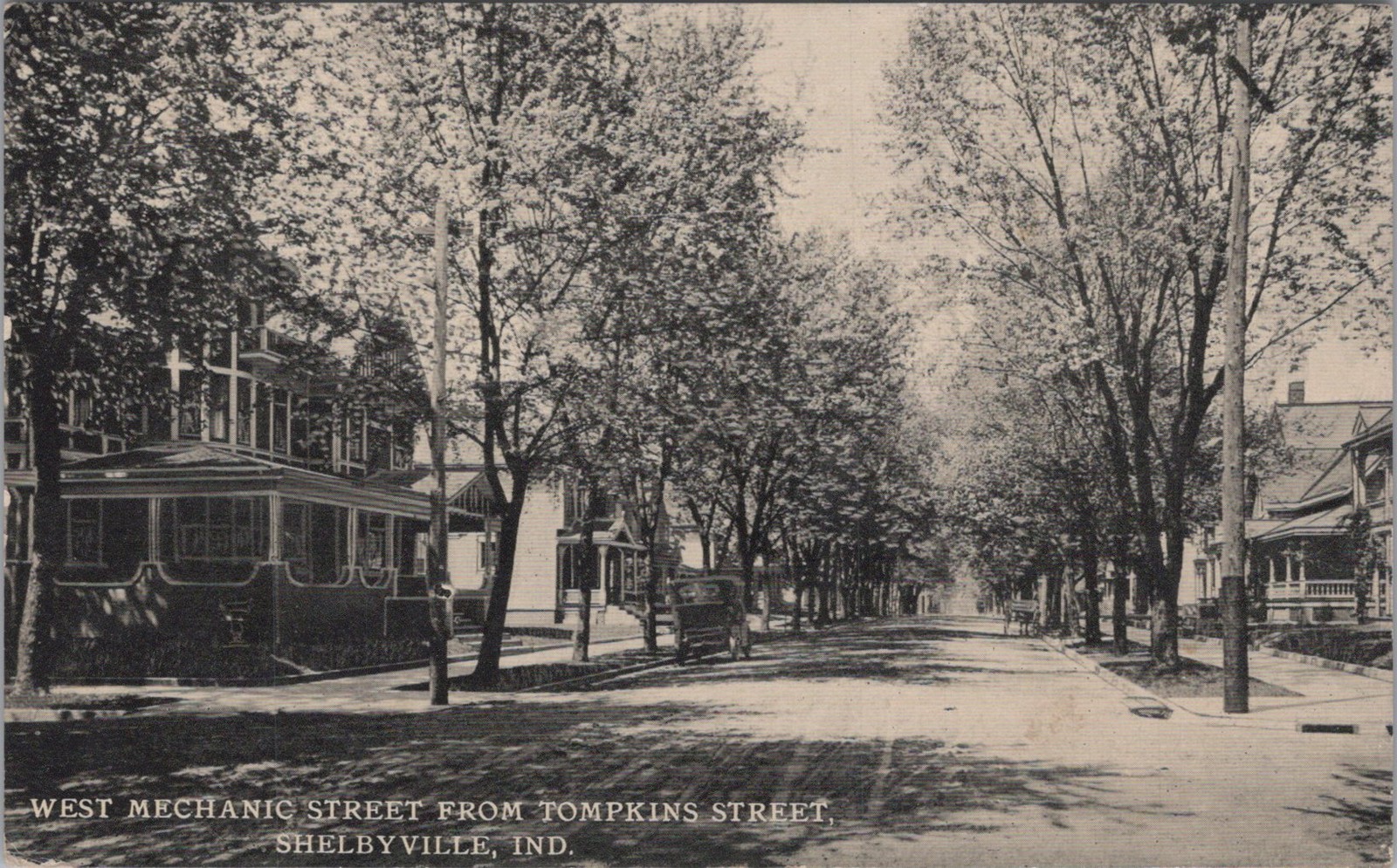 West Mechanic Tompkins Street Shelbyville Indiana IN Car Houses 1910s Postcard