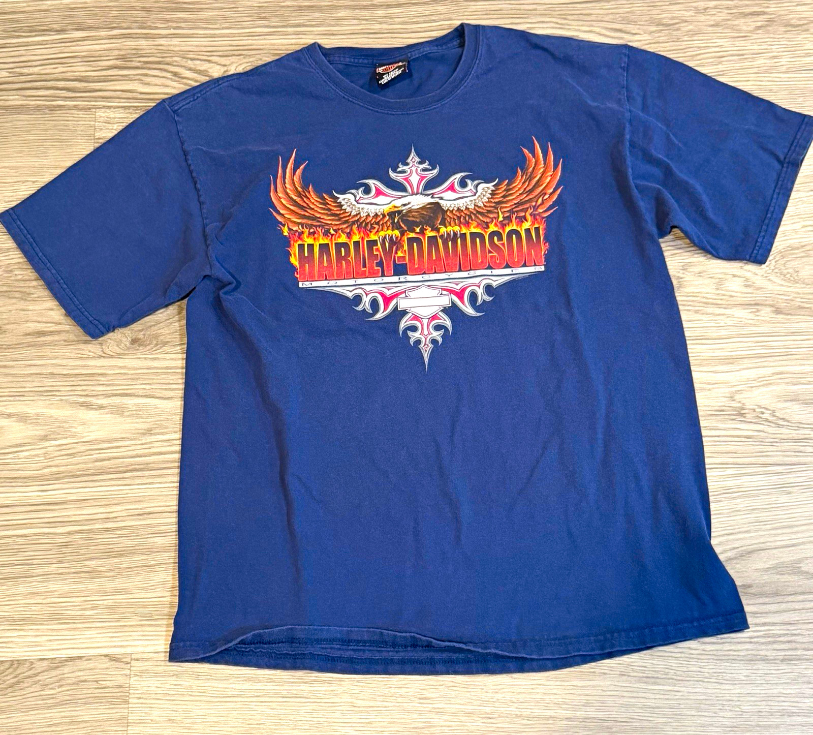vintage 2000 harley davidson eagle american flag graphic