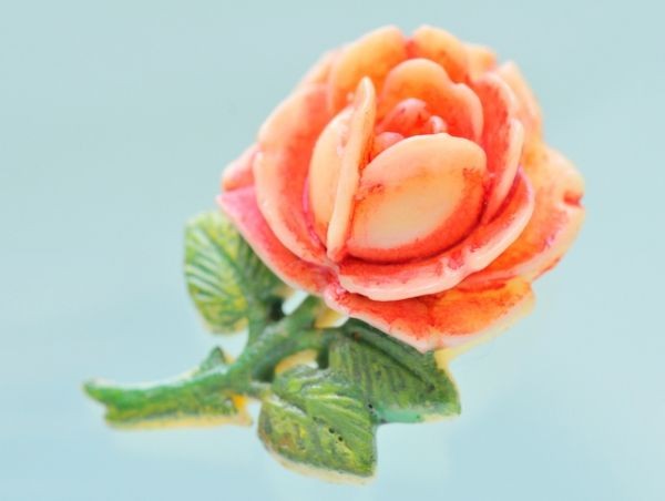 Vintage Pink Rose Celluloid Brooch 1940s Japan Retro Made in Japan Vintage Pink Rose Celluloid Brooch 1940s Japan Retro Made in Japan