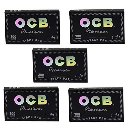 OCB Premium Rolling Paper 1 1/4 Stack Pak (300 Leaves Per Pack) 5 Booklets OCB Premium Rolling Paper 1 1/4 Stack Pak (300 Leaves Per Pack) 5 Booklets