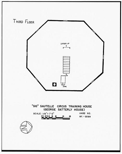 Homer NY Sig Sautelle Circus Training House 1964 Third Floor Sketch Plan