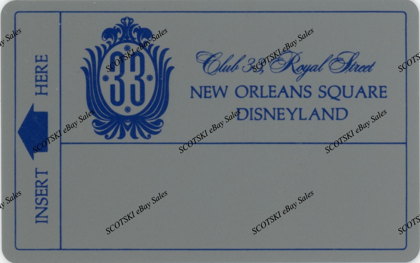 VERY RARE - SILVER Disneyland Club 33 Membership Card Blank (Unused)