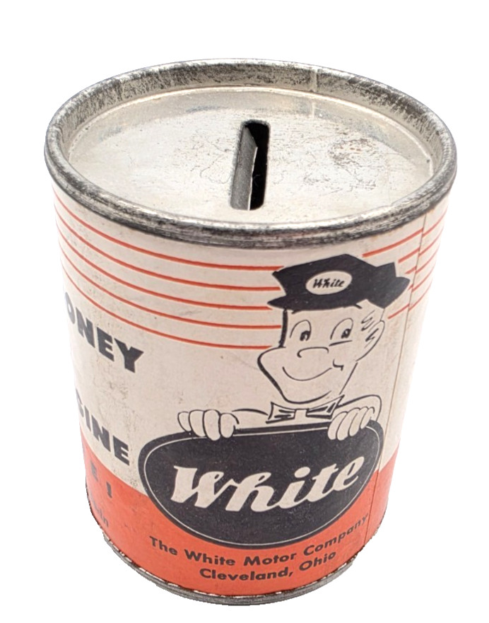White Motor Company Motor Oil Bank 3” White Trucks Advertising Vintage White Motor Company Motor Oil Bank 3” White Trucks Advertising Vintage