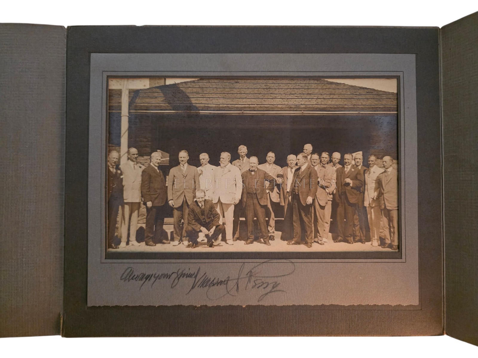 1917 Marsden J Perry Signed Group Photo Folio Joseph Samuels Harold Gross RI WWI 1917 Marsden J Perry Signed Group Photo Folio Joseph Samuels Harold Gross RI WWI