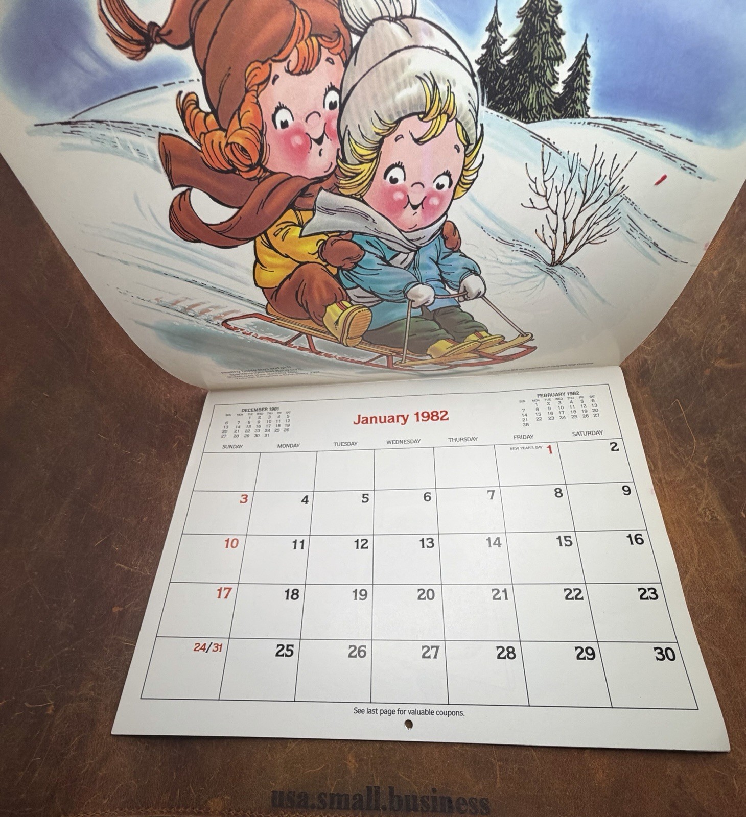 Vintage Campbell Kids Calendars 1982 1984 Sarajevo Winter Olympics Lot of 2