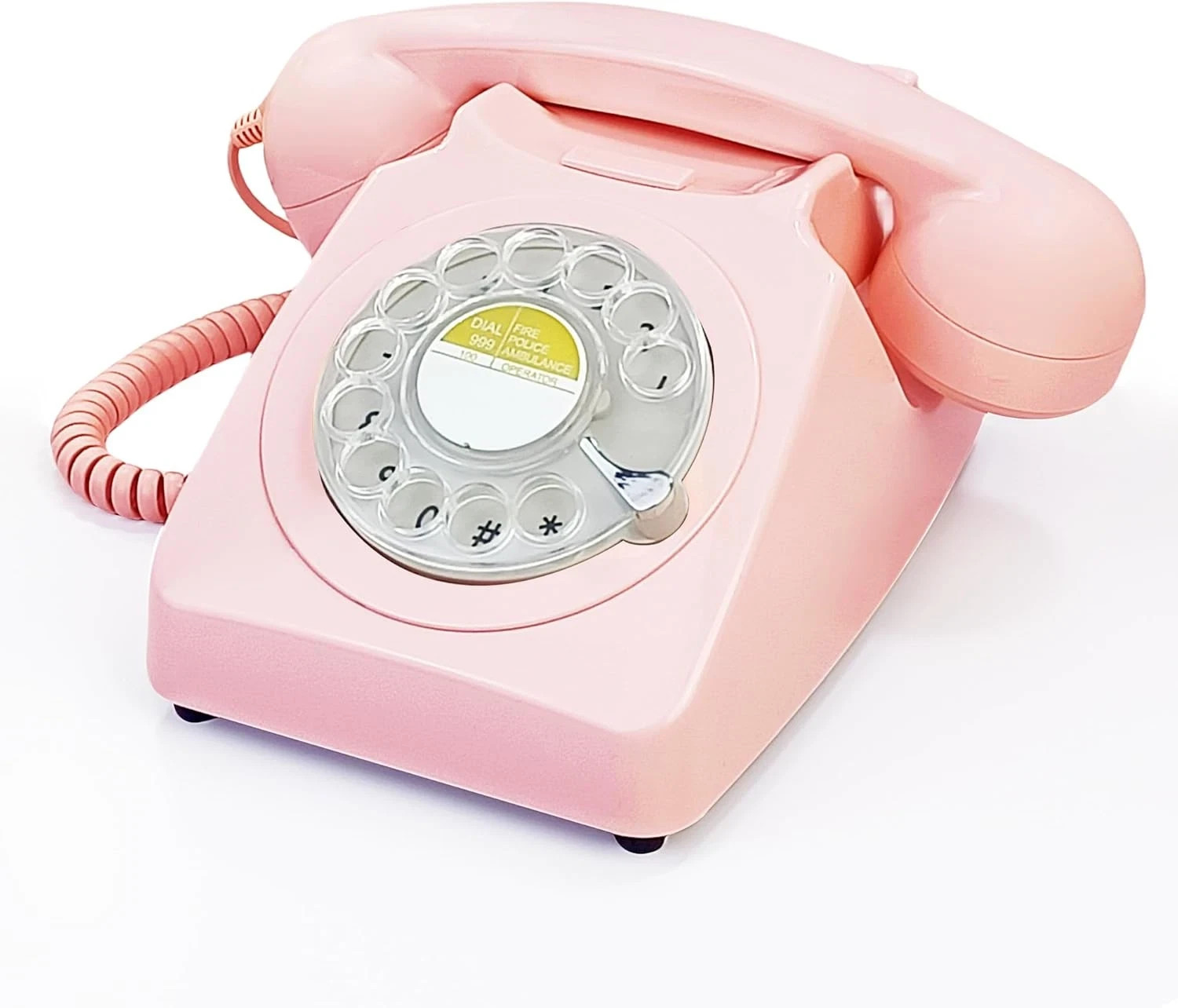 Pink Retro Rotary Landline Phone, 1960S Vintage Rotary Dial Telephone Old Pink Retro Rotary Landline Phone, 1960S Vintage Rotary Dial Telephone Old