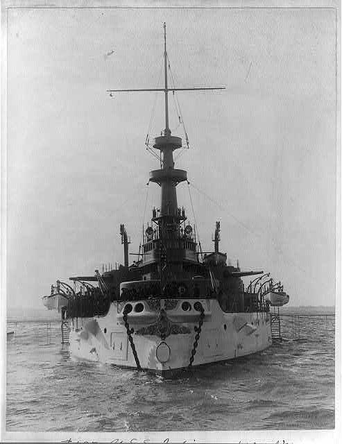 Photo:U.S.S. Indiana Battleship Navy Ship c1896 Charles E Bolles