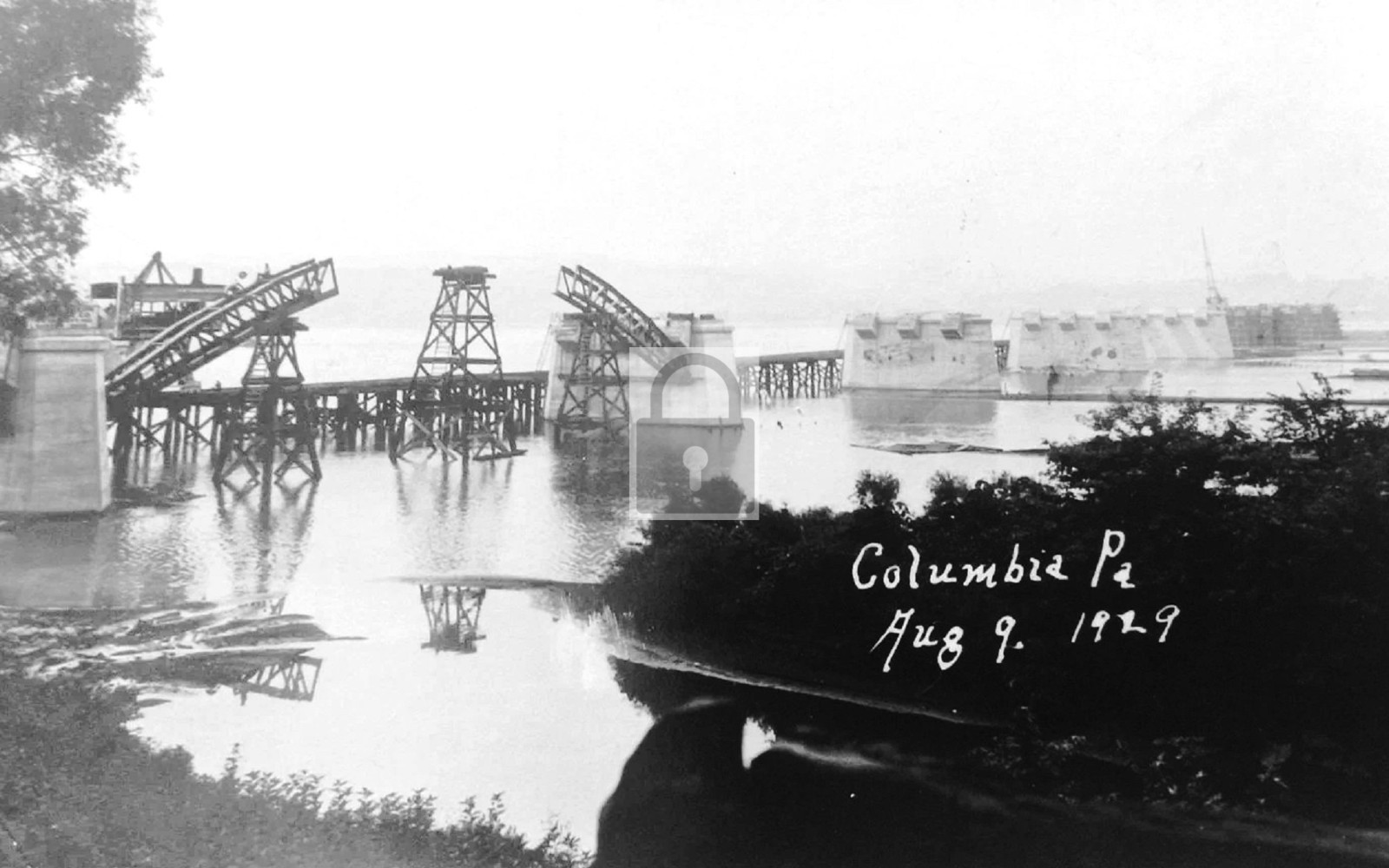 Bridge Construction Columbia Pennsylvania PA - Reprint Bridge Construction Columbia Pennsylvania PA - Reprint